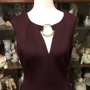 NWOT Calvin Klein Burgandy Dress Size 6.